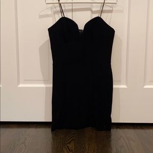 Black suede sweetheart dress